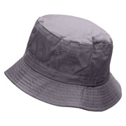 Clover Circle Embroidered Pigment Dyed Bucket Hat - Charcoal OSFM