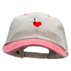 Hooked Heart Embroidered Pigment Dyed Wash Cap - Beige-Red OSFM