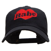 Babe Heart Embroidered Unstructured Cotton Twill Washed Cap