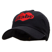 Babe Heart Embroidered Unstructured Cotton Twill Washed Cap