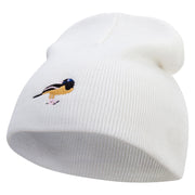 Venezuela Bird Embroidered 8 Inch Short Beanie - White OSFM