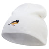 Venezuela Bird Embroidered 8 Inch Short Beanie - White OSFM