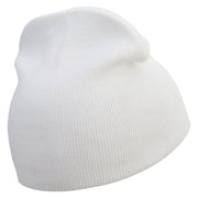 Venezuela Bird Embroidered 8 Inch Short Beanie - White OSFM