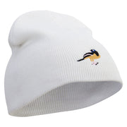 Venezuela Bird Embroidered 8 Inch Short Beanie - White OSFM