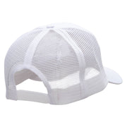 Military Star Badge Embroidered Solid Cotton Prostyle Twill Mesh Cap