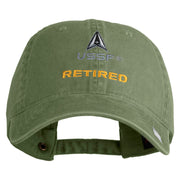 US Space Force Retired Delta Embroidered Washed Solid Pigment Dyed Cotton Twill Brass Buckle Cap - Olive OSFM