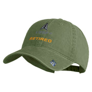 US Space Force Retired Delta Embroidered Washed Solid Pigment Dyed Cotton Twill Brass Buckle Cap - Olive OSFM