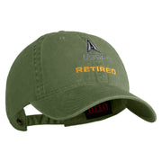US Space Force Retired Delta Embroidered Washed Solid Pigment Dyed Cotton Twill Brass Buckle Cap - Olive OSFM