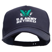 U.S Army Eagle Retired Five Panels Pro Style Trucker Mesh Cap - Navy OSFM