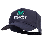 U.S Army Eagle Retired Five Panels Pro Style Trucker Mesh Cap - Navy OSFM