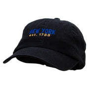 New York Year Established Embroidered Low Profile Dyed Cotton Twill Cap - Black OSFM