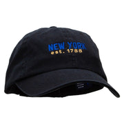 New York Year Established Embroidered Low Profile Dyed Cotton Twill Cap - Black OSFM