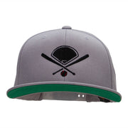 Baseball Field Embroidered Wool Blend Two Tone Cap