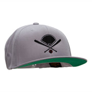 Baseball Field Embroidered Wool Blend Two Tone Cap