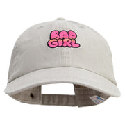 Bad Girl Embroidered Pigment Dyed Wash Cap - Putty OSFM