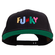 Colorful Funky Logo Embroidered Wool Blend Prostyle Snapback - Black OSFM