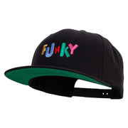 Colorful Funky Logo Embroidered Wool Blend Prostyle Snapback - Black OSFM