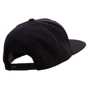 Colorful Funky Logo Embroidered Wool Blend Prostyle Snapback - Black OSFM