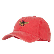 Bumblebee Embroidered Washed Buckle Cap