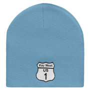 Route Key West 1 Sign Embroidered 8 Inch Short Beanie