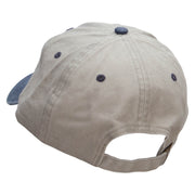 Hooked Heart Embroidered Pigment Dyed Wash Cap - Beige-Navy OSFM