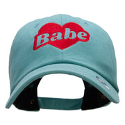 Babe Heart Embroidered Unstructured Cotton Twill Washed Cap