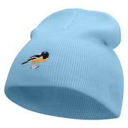 Venezuela Bird Embroidered 8 Inch Short Beanie - Lt-Blue OSFM