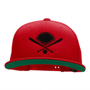 Baseball Field Embroidered Wool Blend Two Tone Cap