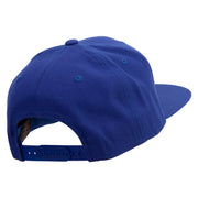 Colorful Funky Logo Embroidered Wool Blend Prostyle Snapback - Royal OSFM