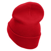 Controller With Wings  Embroidered 12 Inch Long Knitted Beanie - Red OSFM