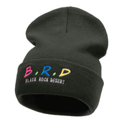 B.R.D. Letters Embroidered Long Knitted Beanie