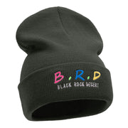 B.R.D. Letters Embroidered Long Knitted Beanie