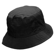 Clover Circle Embroidered Pigment Dyed Bucket Hat - Black OSFM