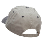 Hooked Heart Embroidered Pigment Dyed Wash Cap - Beige-Black OSFM