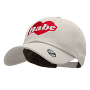 Babe Heart Embroidered Unstructured Cotton Twill Washed Cap