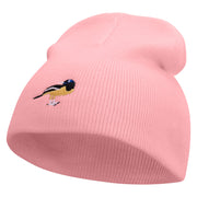 Venezuela Bird Embroidered 8 Inch Short Beanie - Pink OSFM