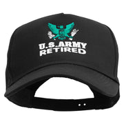 U.S Army Eagle Retired Five Panels Pro Style Trucker Mesh Cap - Black OSFM