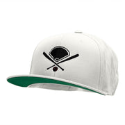 Baseball Field Embroidered Wool Blend Two Tone Cap