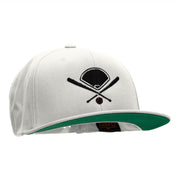 Baseball Field Embroidered Wool Blend Two Tone Cap