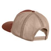 Old English White E Patched Cotton Deluxe Trucker Ball Cap - Brown Khaki OSFM