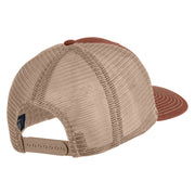 Old English White E Patched Cotton Deluxe Trucker Ball Cap - Brown Khaki OSFM