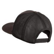 Old English White E Patched Cotton Deluxe Trucker Ball Cap - Charcoal Black OSFM