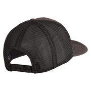 Old English White E Patched Cotton Deluxe Trucker Ball Cap - Charcoal Black OSFM