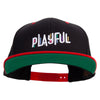 Colorful Playful Embroidered Wool Blend 2 Tone Classic Snapback - Black-Red OSFM