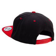 Colorful Playful Embroidered Wool Blend 2 Tone Classic Snapback - Black-Red OSFM