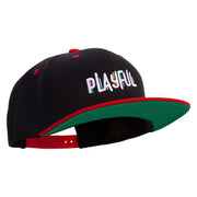 Colorful Playful Embroidered Wool Blend 2 Tone Classic Snapback - Black-Red OSFM