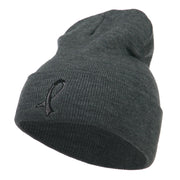 Black Ribbon Skin Cancer Embroidered Long Beanie