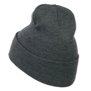 Black Ribbon Skin Cancer Embroidered Long Beanie