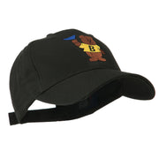 Bear with Blue Flag Mascot Embroidery Cap