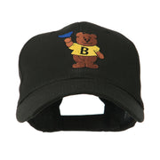 Bear with Blue Flag Mascot Embroidery Cap